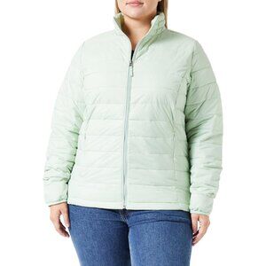 Women’s Sage Green 100% Nylon Lightweight Zip-Up Winter Quilted Puffer Jacket